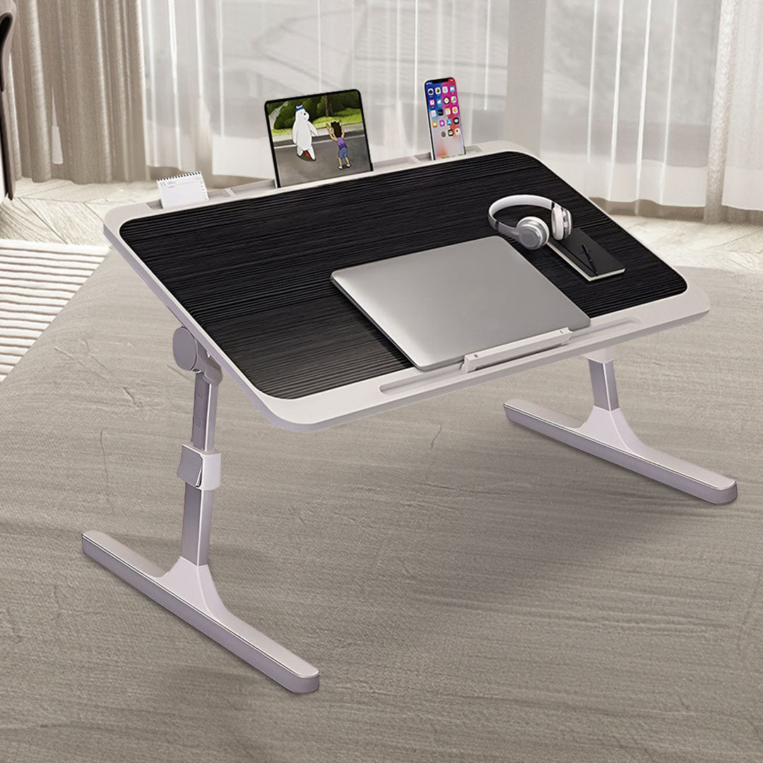 NNEAGS 2X 70X45cm Black Small Laptop Bed Portable Foldable Study Table Adjustable-2
