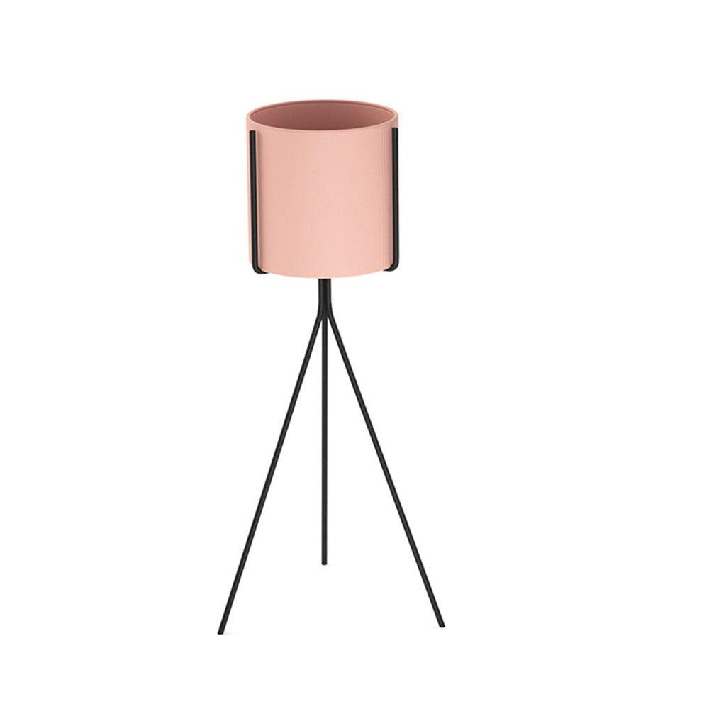 NNEAGS 80cm Tripod Flower Pot Plant Stand with Pink Flowerpot Holder Rack Indoor Display-2