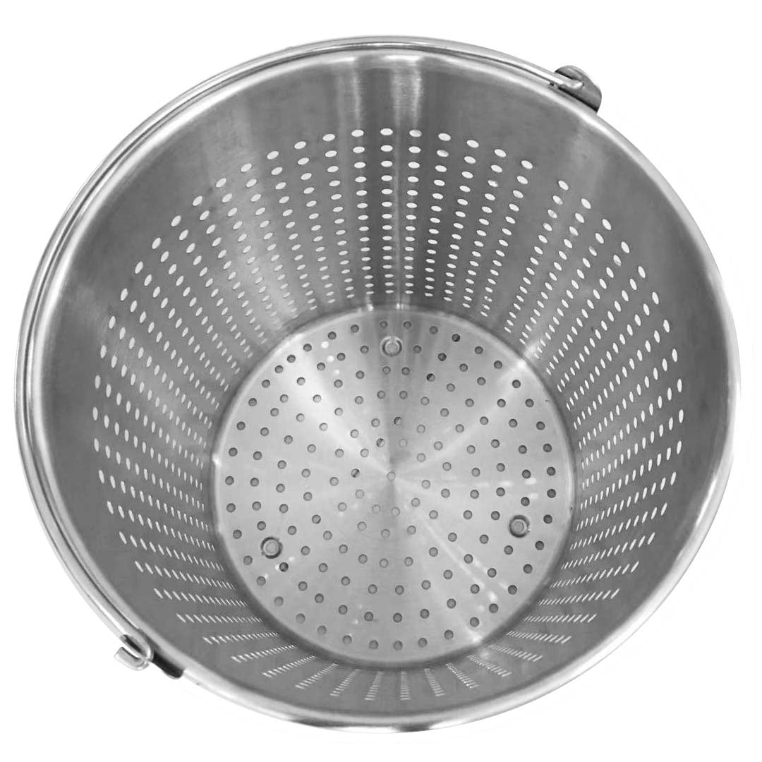 NNEAGS 2X 12L 18/10 Stainless Steel Perforated Stockpot Basket Pasta Strainer with Handle-2