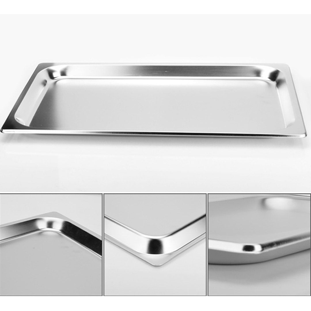 NNEAGS 4X GN Pan Full Size 1/1 GN Pan 4cm Deep Stainless Steel Tray-2
