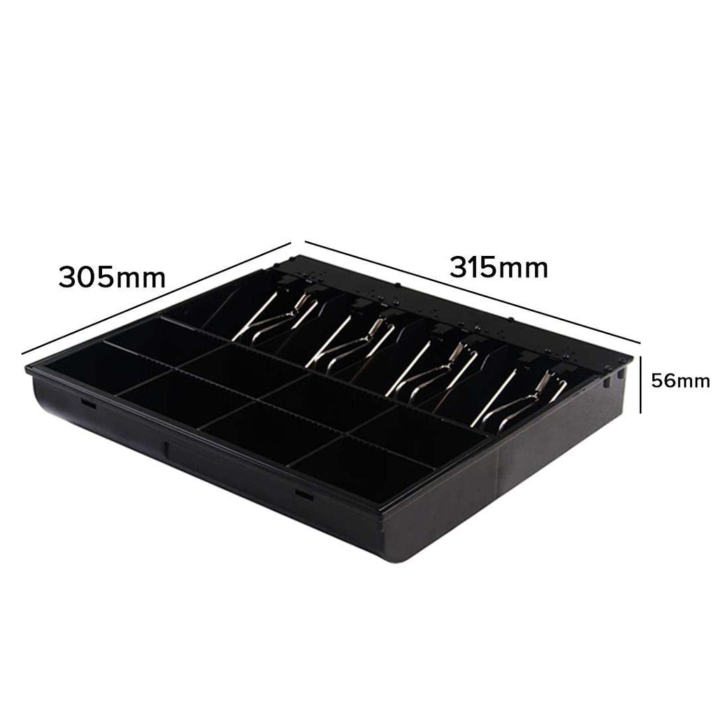NNEAGS 2X Black Heavy Duty Cash Drawer Electronic 4 Bills 8 Coins Cheque Slot Tray Pos 350-2