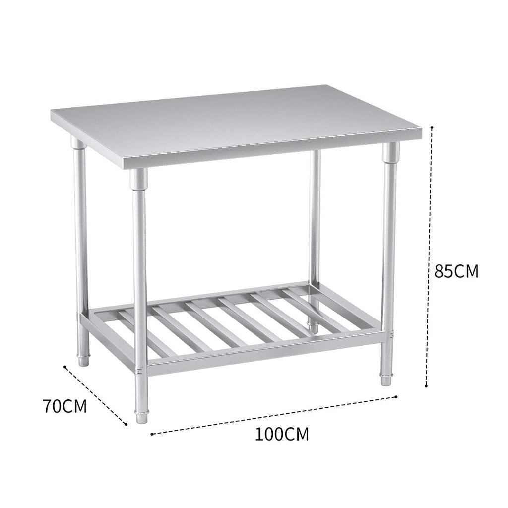 NNEAGS 100*70*85cm Catering Kitchen Stainless Steel Prep Work Bench-2