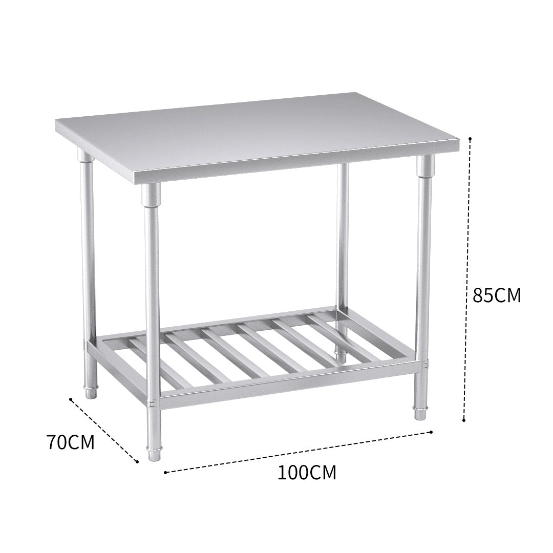 NNEAGS 100*70*85cm Catering Kitchen Stainless Steel Prep Work Bench-2