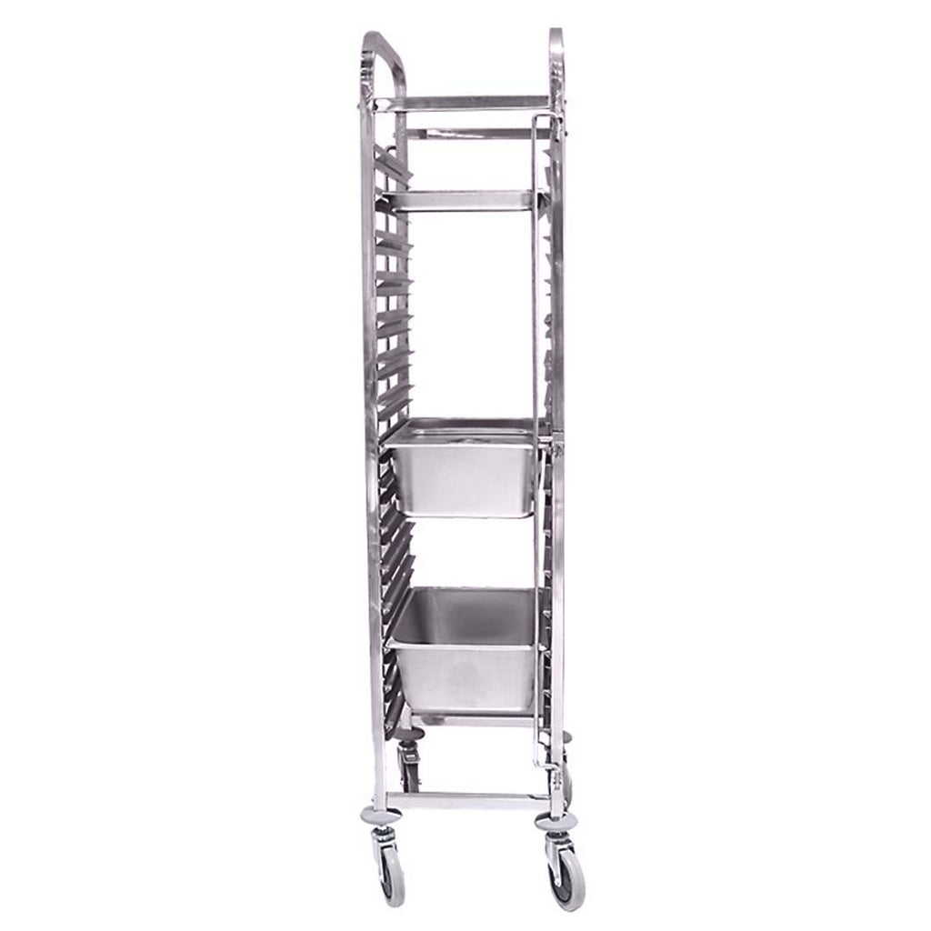 NNEAGS Trolley 15 Tier Stainless Steel Bakery Trolley Suits GN 1/1 Pans-2