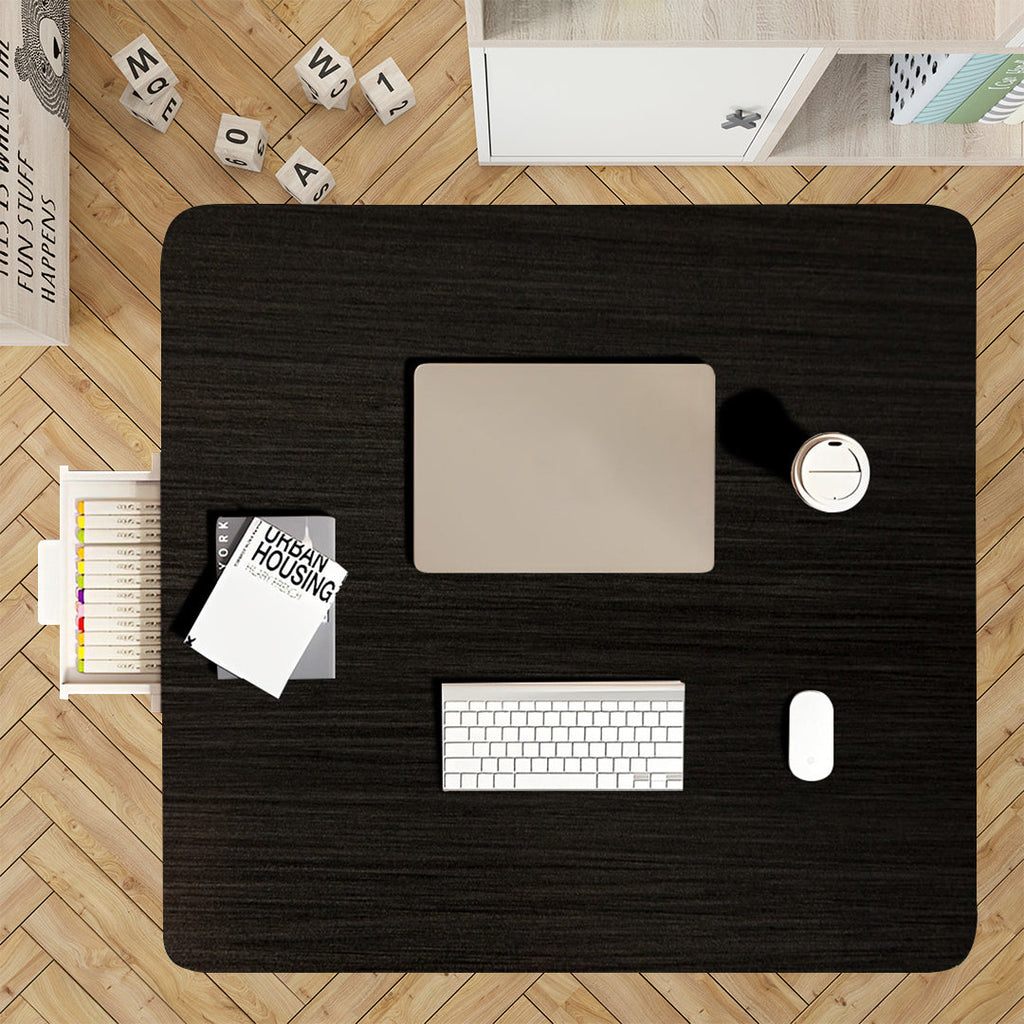 NNEAGS 2X  Black Portable Floor Table Small Square Space-Saving Mini Desk Home Decor-2