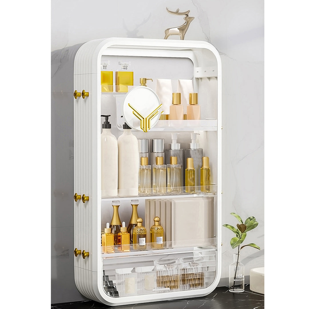 NNEAGS White Multi Tier Cosmetic Storage Rack Bathroom Vanity Tray Display Stand Organiser-2