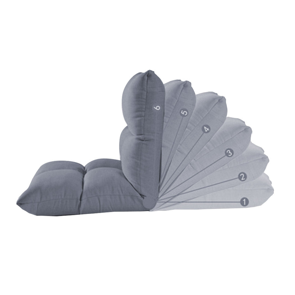 NNEAGS 2X Lounge Floor Recliner Adjustable Lazy Sofa Bed Folding Game Chair Grey-2