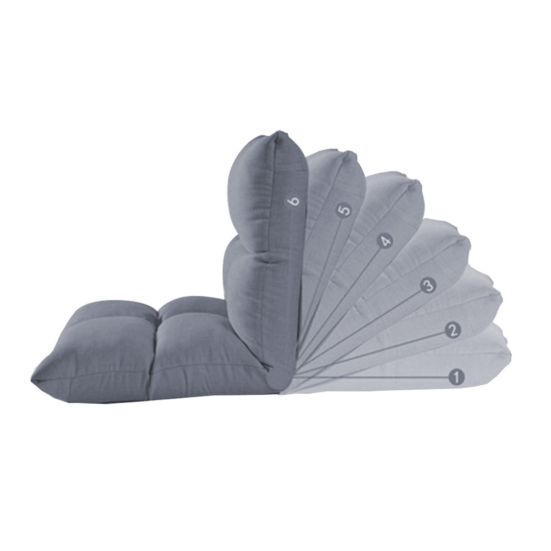NNEAGS 2X Lounge Floor Recliner Adjustable Lazy Sofa Bed Folding Game Chair Grey-2