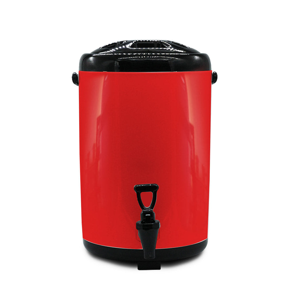 NNEAGS 2X 12L Stainless Steel Insulated Milk Tea Barrel Hot and Cold Beverage Dispenser Container with Faucet Red-2