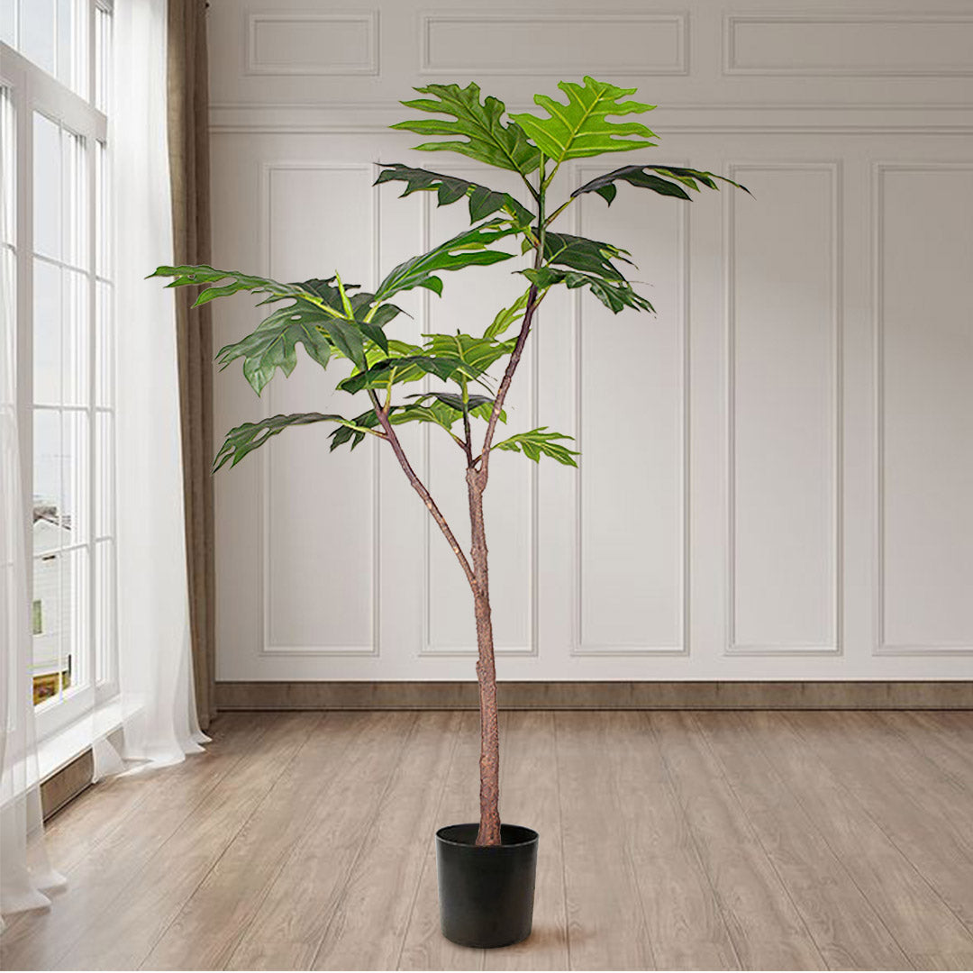 NNEAGS 2X 150cm Artificial Natural Green Split-Leaf Philodendron Tree Fake Tropical Indoor Plant Home Office Decor-2
