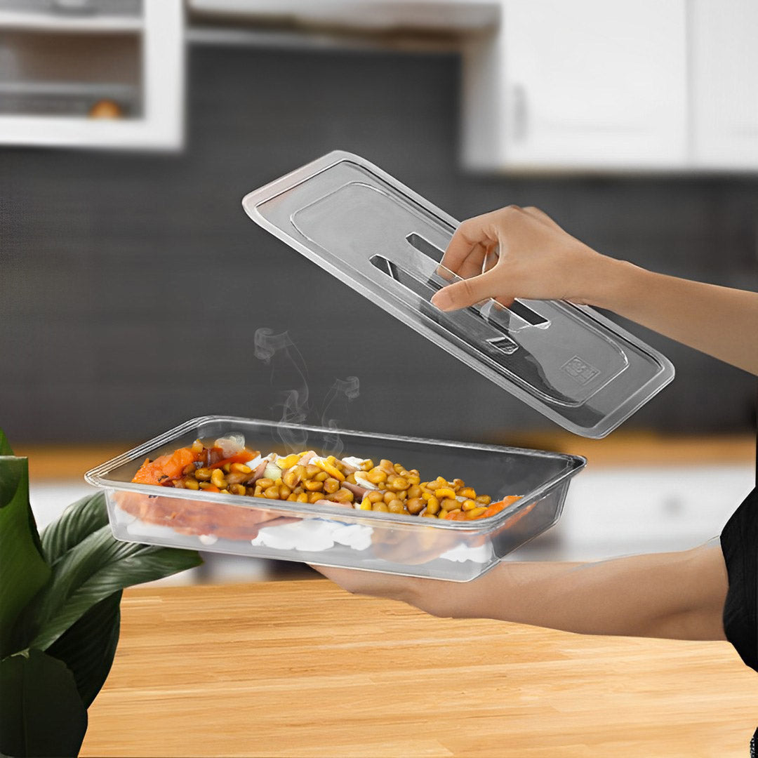 NNEAGS Clear Gastronorm 1/3 GN Lid Food Tray Top Cover Bundle of 6-2