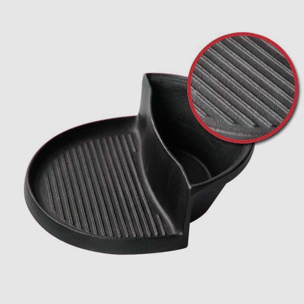 NNEAGS 2X 2 in 1 Cast Iron Ribbed Fry Pan Skillet Griddle BBQ and Steamboat Hot Pot-2