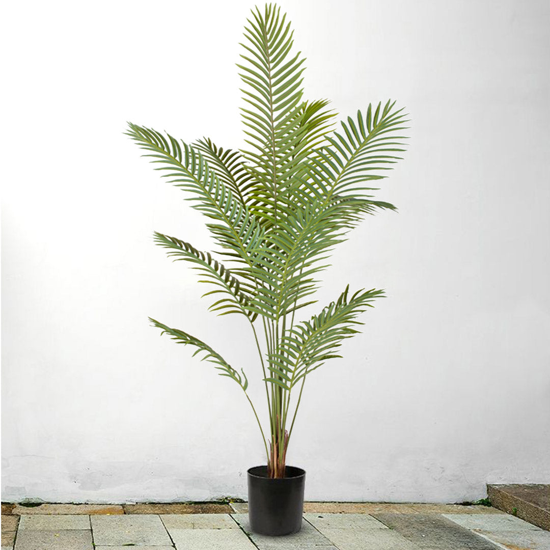 NNEAGS 4X 210cm Green Artificial Indoor Rogue Areca Palm Tree Fake Tropical Plant Home Office Decor-2