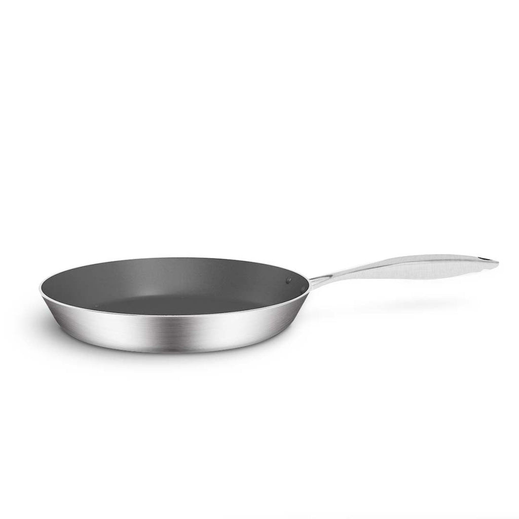 NNEAGS Stainless Steel Fry Pan 20cm 34cm Frying Pan Induction Non Stick Interior-2