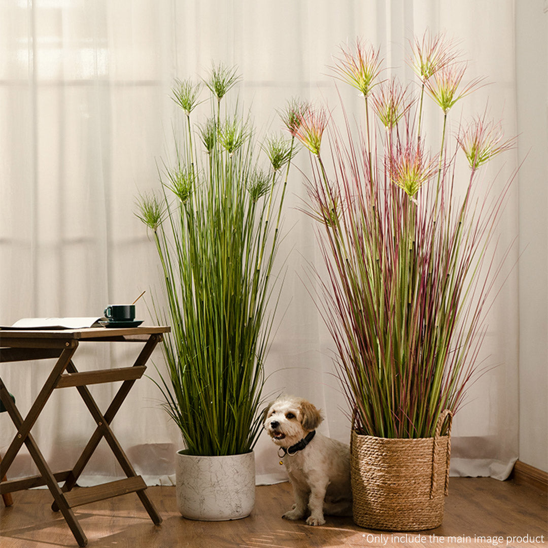 NNEAGS 150cm Purple-Red Artificial Indoor Potted Papyrus Plant Tree Fake Simulation Decorative-2