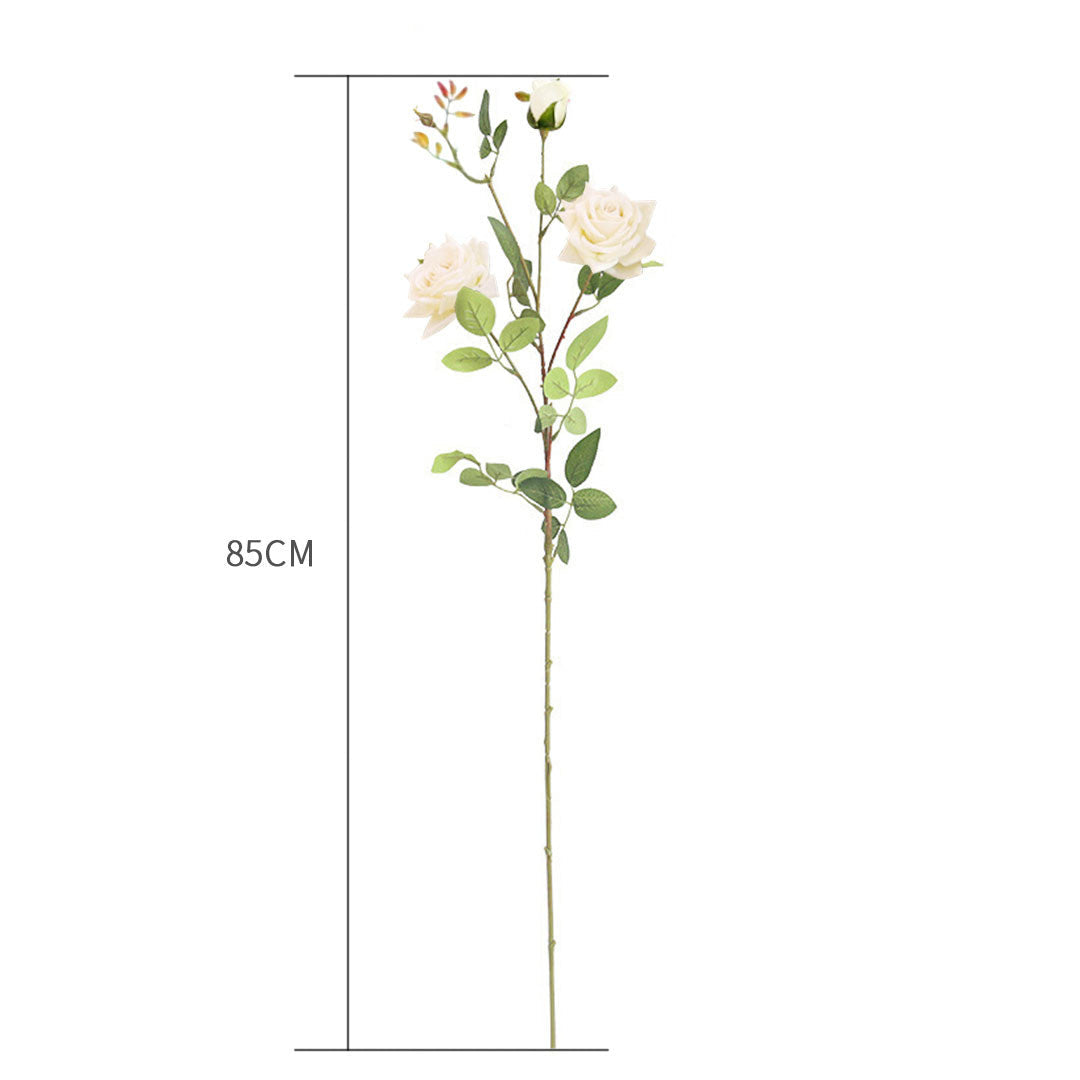 NNEAGS 51cm Green Glass Tall Floor Vase with 12pcs White Artificial Fake Flower Set-2