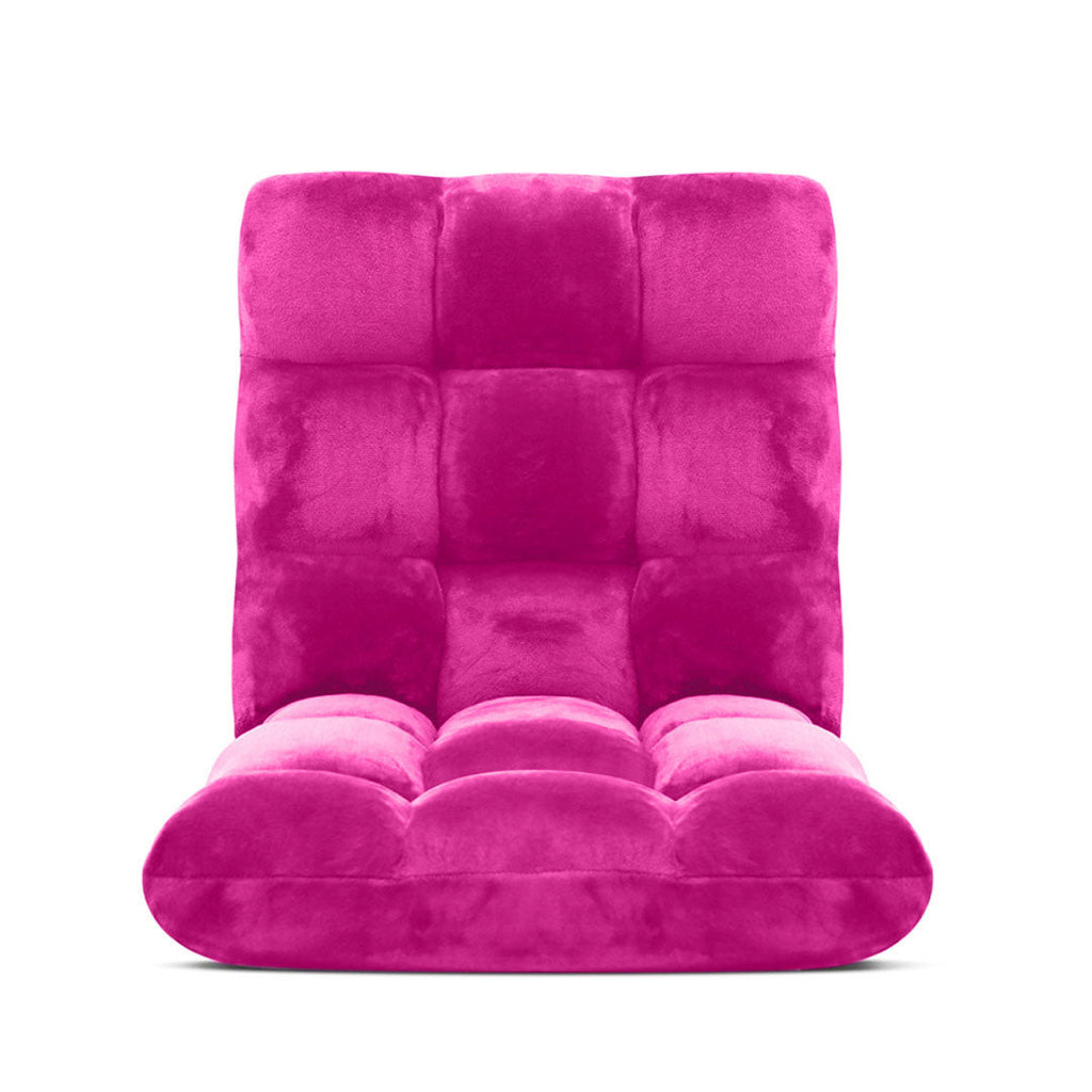 NNEAGS 4X Floor Recliner Folding Lounge Sofa Futon Couch Folding Chair Cushion Pink-2