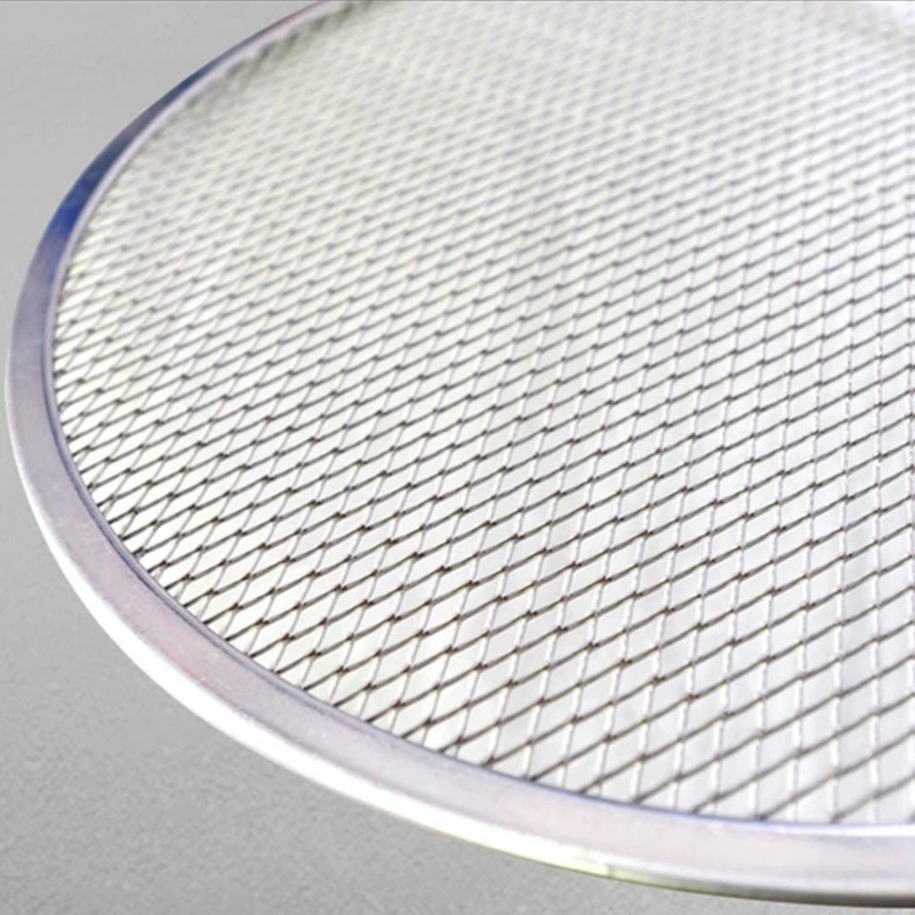 NNEAGS 6X 8-inch Round Seamless Aluminium Nonstick Grade Pizza Screen Baking Pan-2