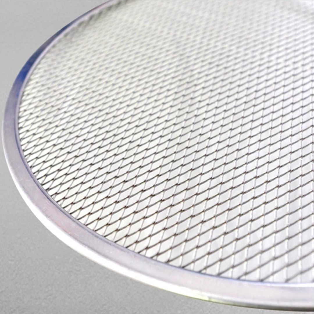 NNEAGS 6X 8-inch Round Seamless Aluminium Nonstick Grade Pizza Screen Baking Pan-2