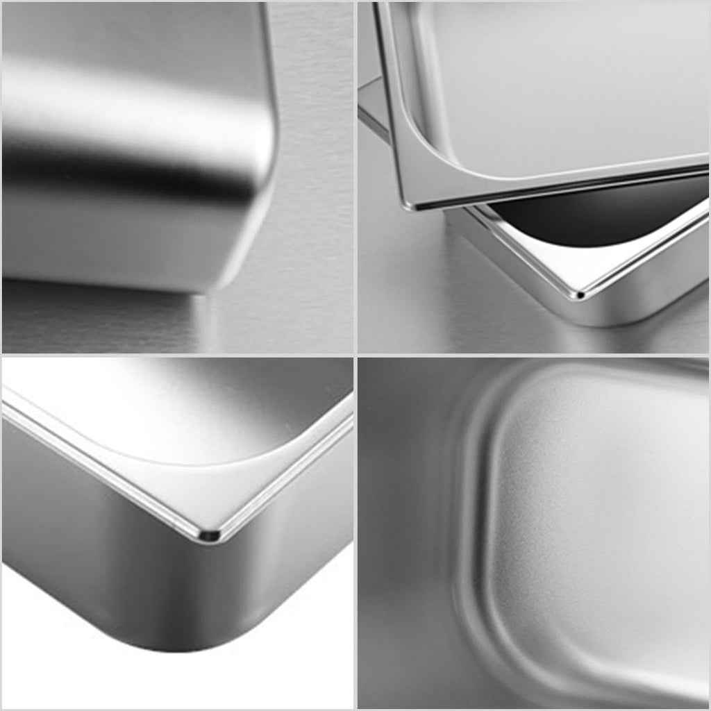 NNEAGS 12X GN Pan Full Size 1/3 GN Pan 10cm Deep Stainless Steel Tray With Lid-2