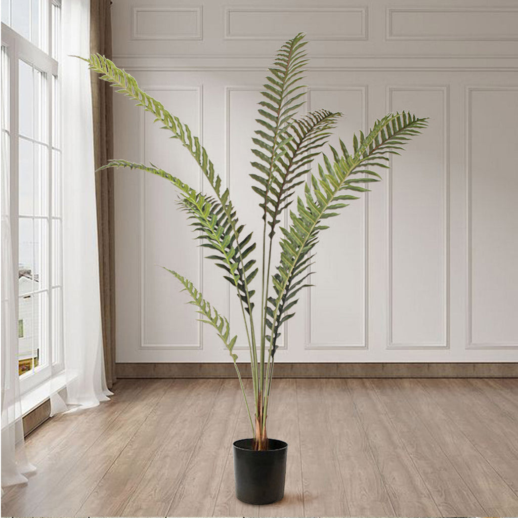 NNEAGS 210cm Artificial Green Rogue Hares Foot Fern Tree Fake Tropical Indoor Plant Home Office Decor-2