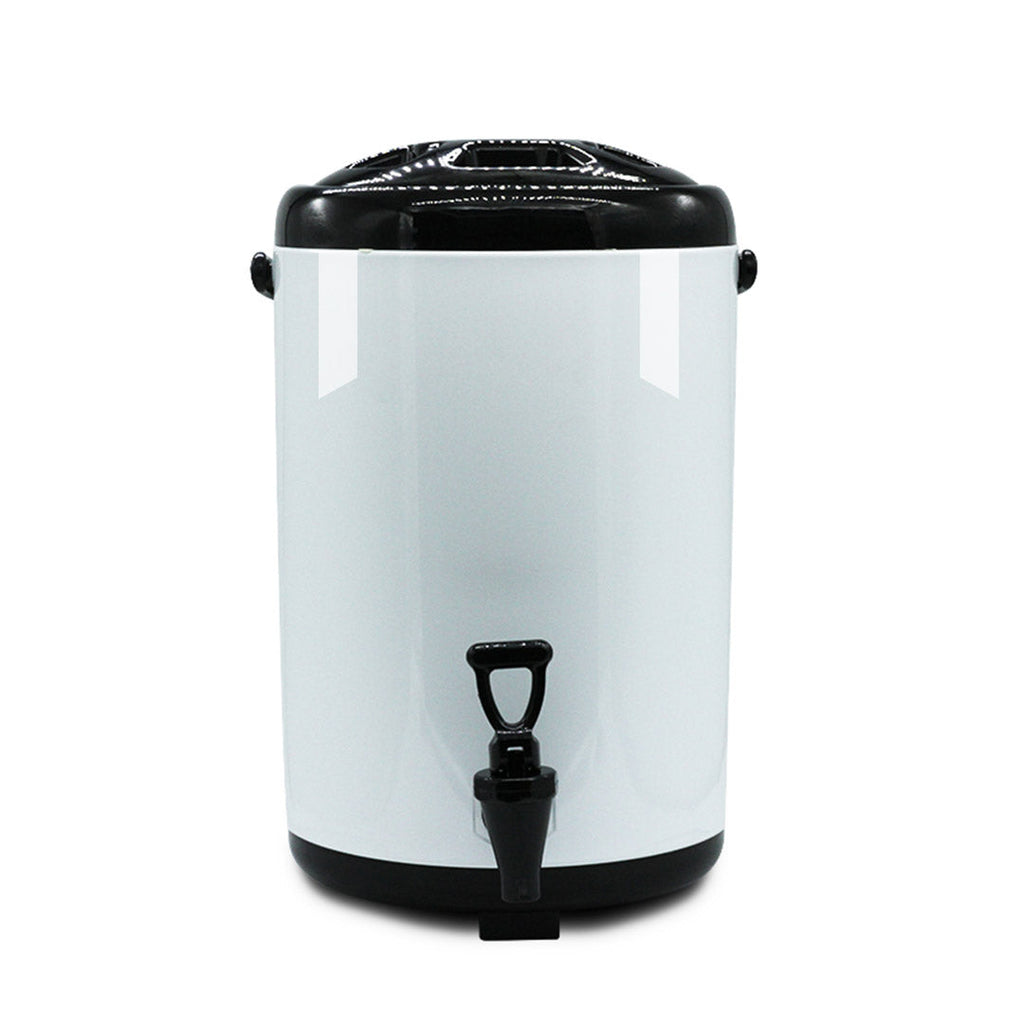 NNEAGS 2X 14L Stainless Steel Insulated Milk Tea Barrel Hot and Cold Beverage Dispenser Container with Faucet White-2