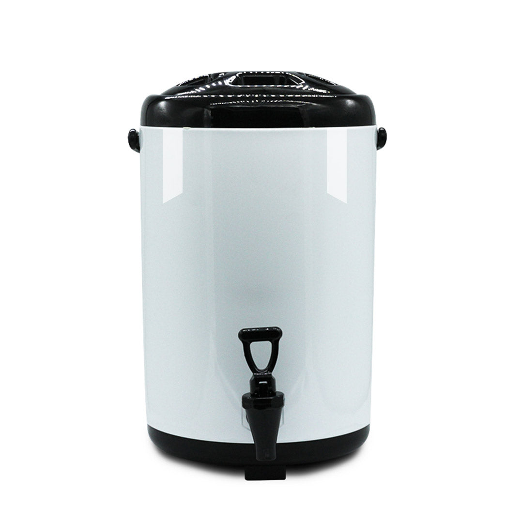 NNEAGS 2X 14L Stainless Steel Insulated Milk Tea Barrel Hot and Cold Beverage Dispenser Container with Faucet White-2