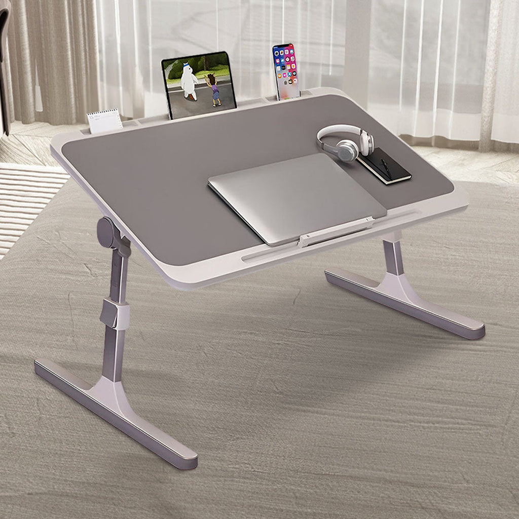 NNEAGS 2X 70X45cm Grey Small Laptop Bed Portable Foldable Study Table Adjustable-2