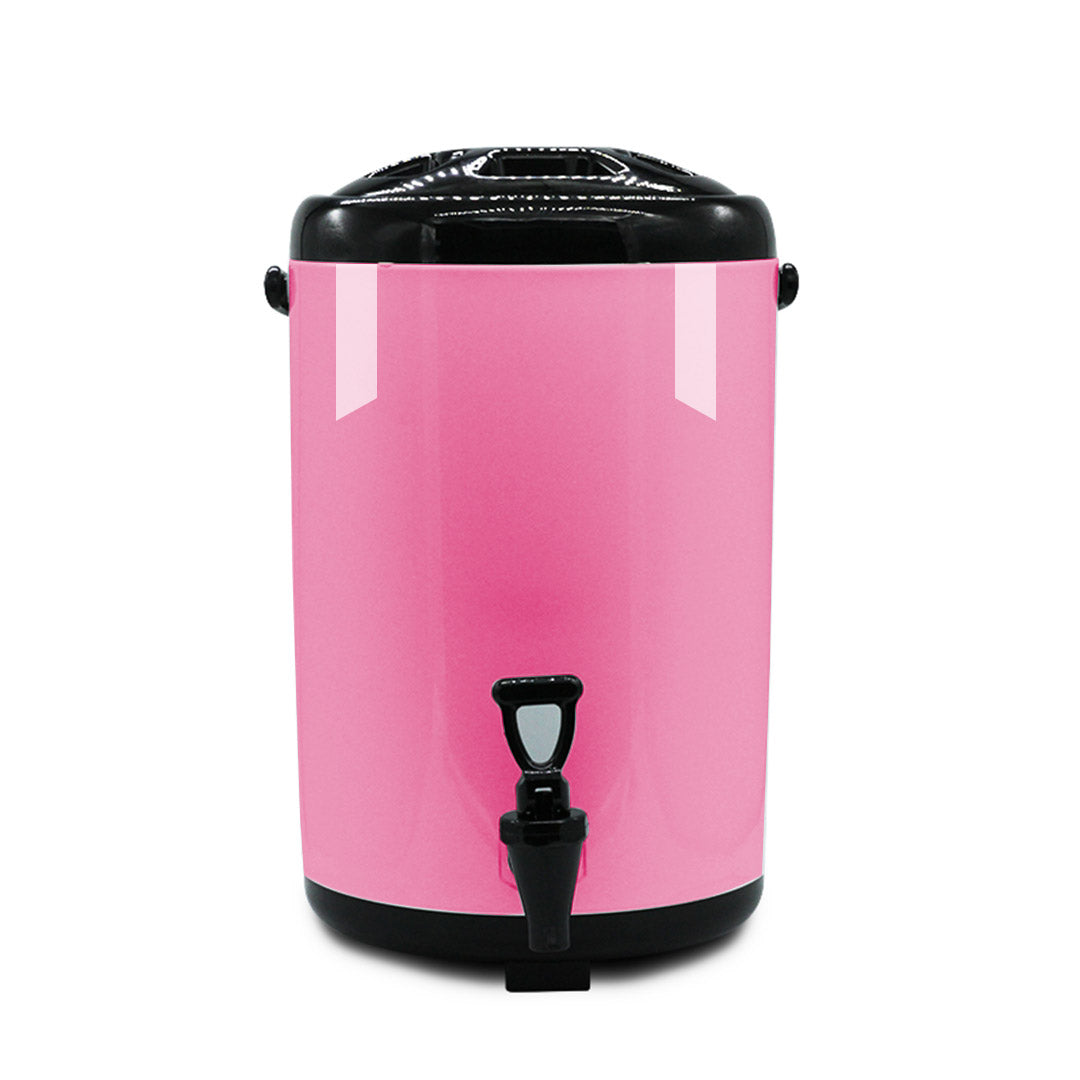 NNEAGS 2X 12L Stainless Steel Insulated Milk Tea Barrel Hot and Cold Beverage Dispenser Container with Faucet Pink-2