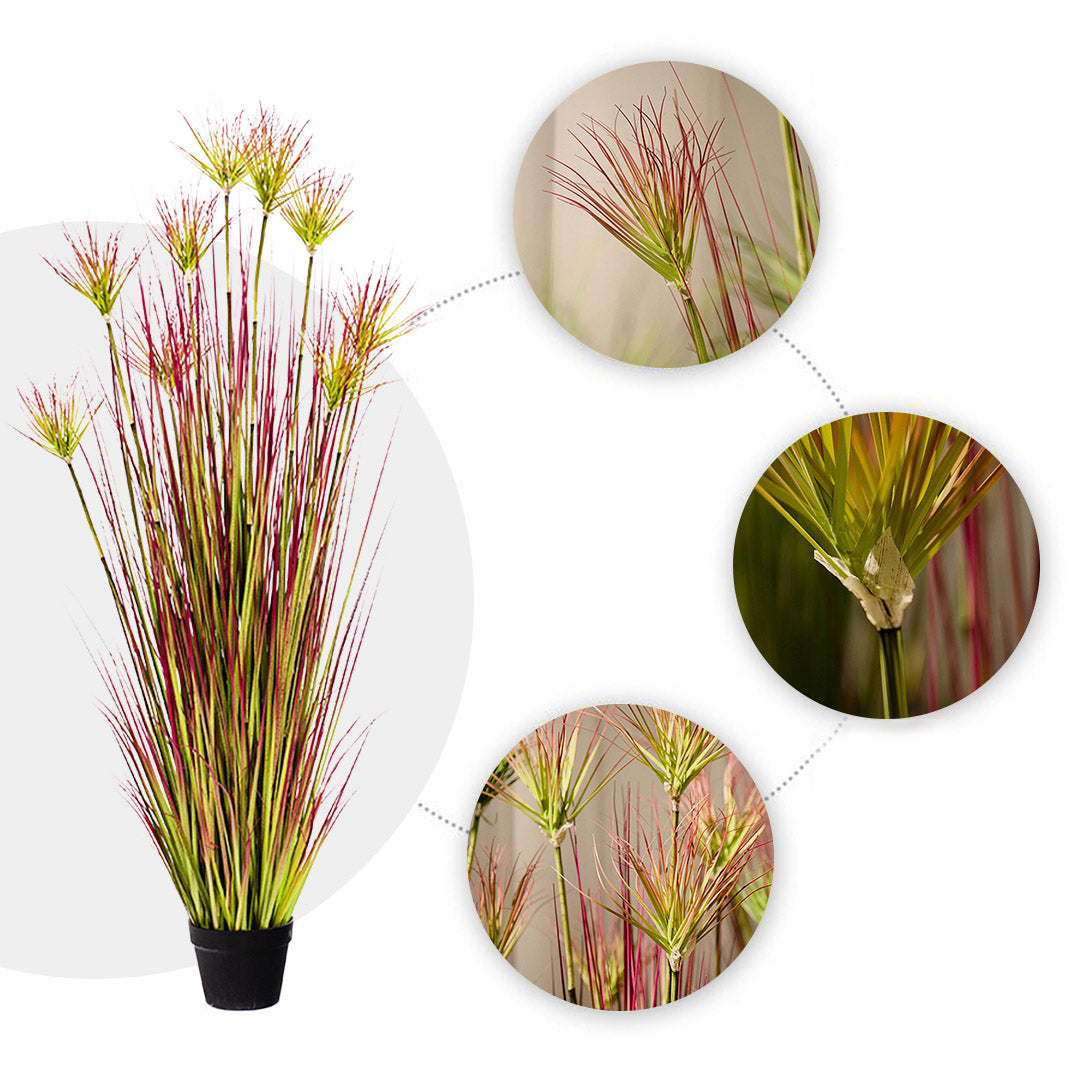 NNEAGS 150cm Purple-Red Artificial Indoor Potted Papyrus Plant Tree Fake Simulation Decorative-3