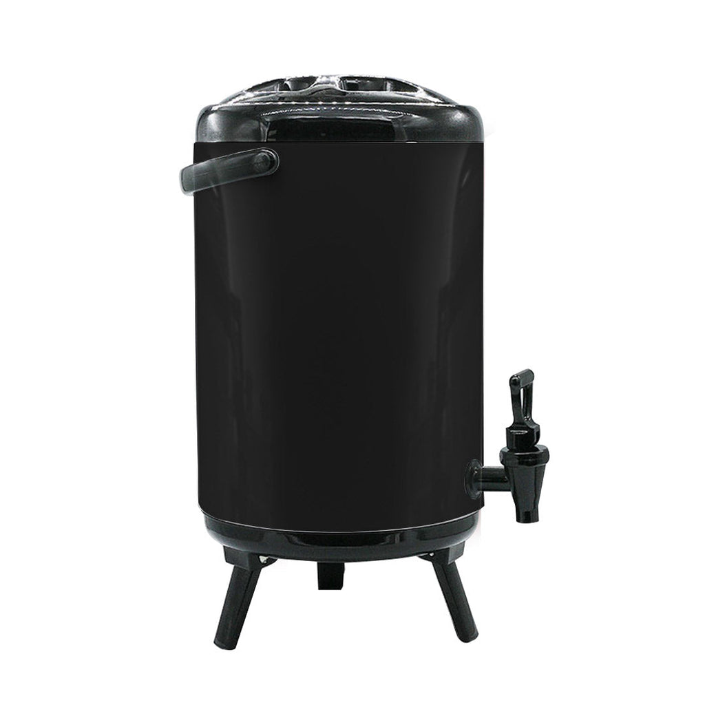NNEAGS 14L Stainless Steel Insulated Milk Tea Barrel Hot and Cold Beverage Dispenser Container with Faucet Black-3