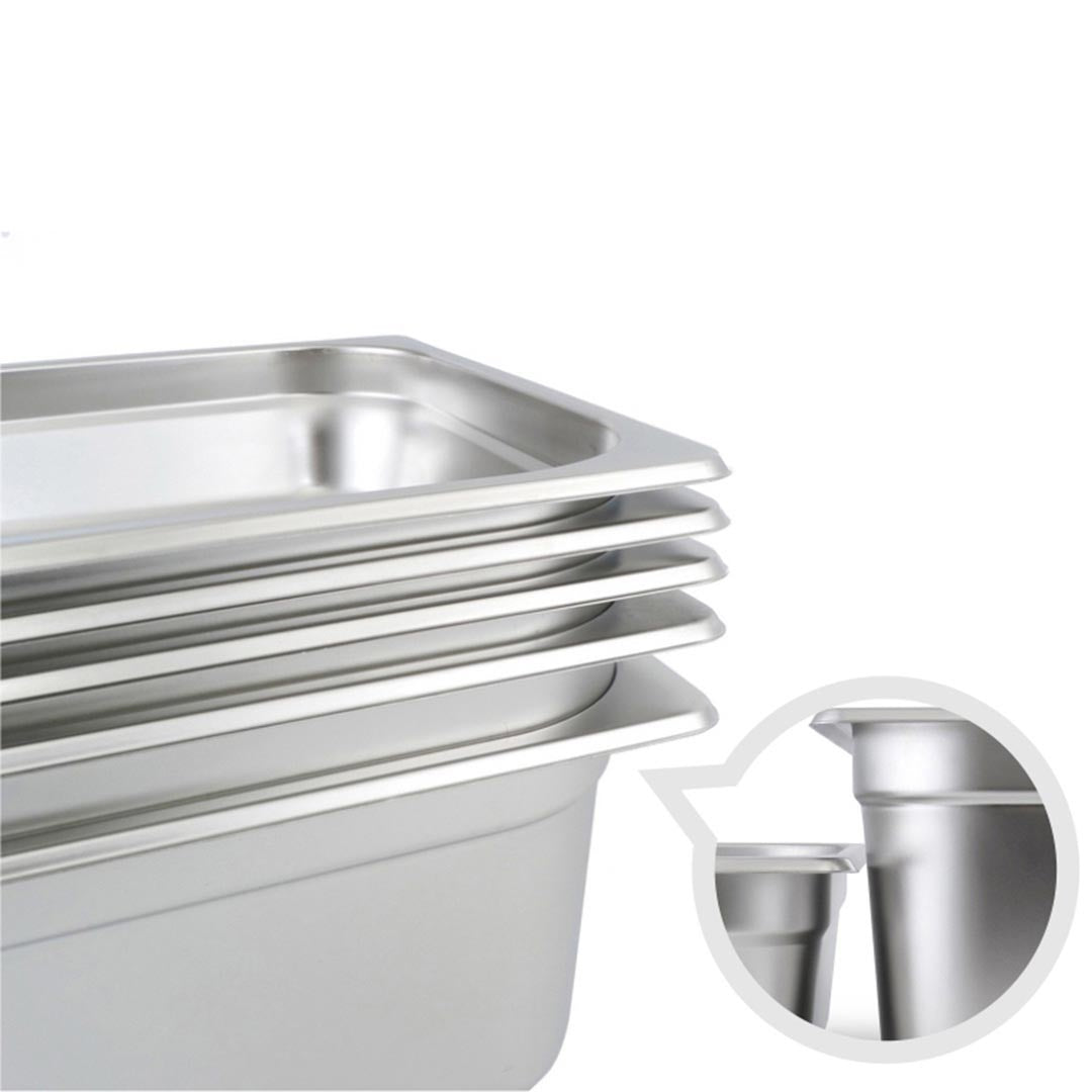 NNEAGS 6X GN Pan Full Size 1/3 GN Pan 6.5 cm Deep Stainless Steel Tray-3