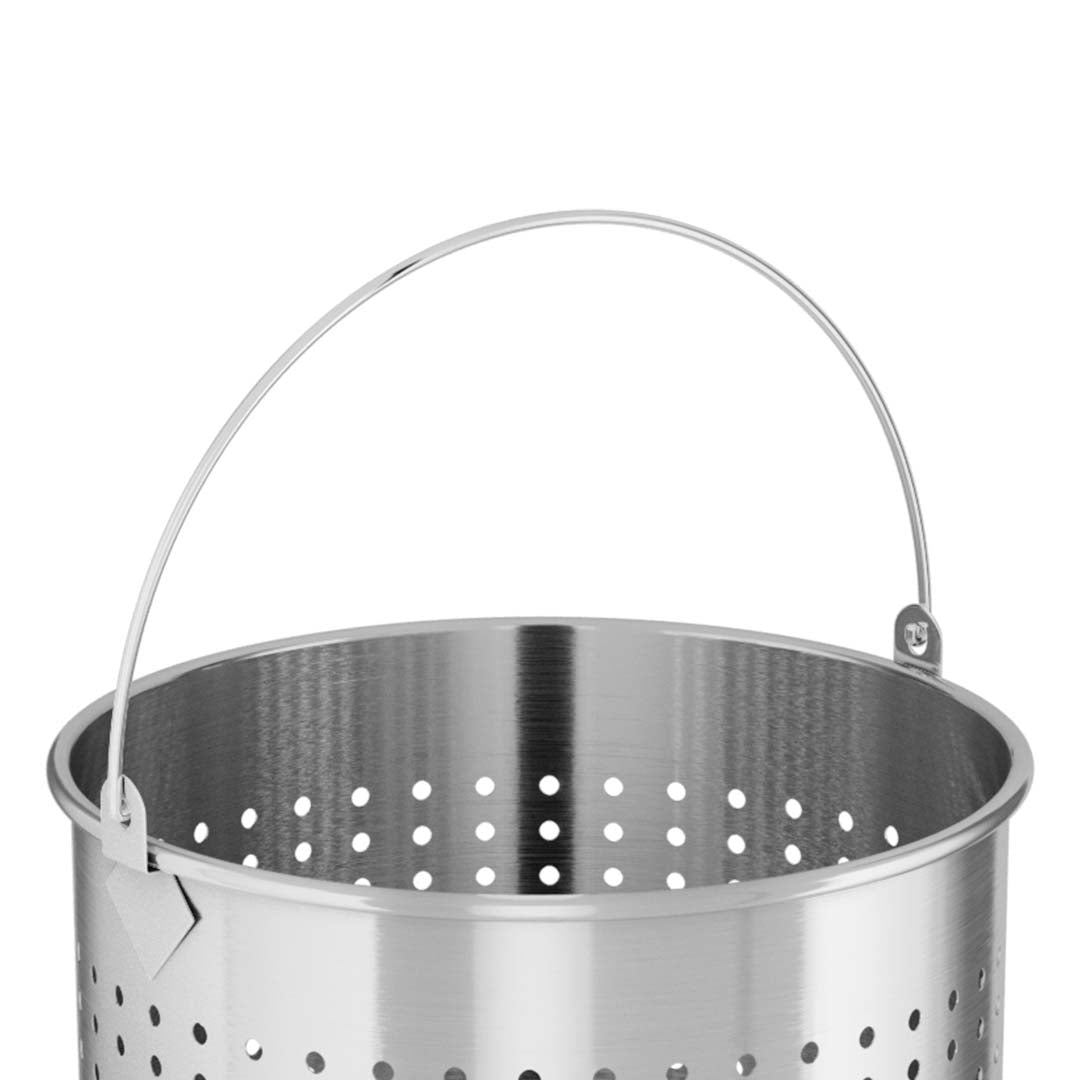 NNEAGS 2X 21L 18/10 Stainless Steel Perforated Stockpot Basket Pasta Strainer with Handle-3