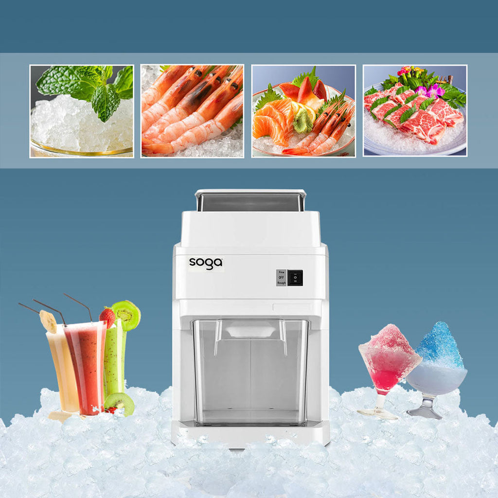 NNEAGS 300 Watts Electric Ice Shaver Crusher Slicer Snow Cone Maker Commercial Tabletop Machine 120kgs/h White-3