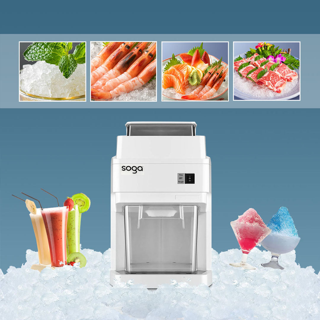 NNEAGS 300 Watts Electric Ice Shaver Crusher Slicer Snow Cone Maker Commercial Tabletop Machine 120kgs/h White-3
