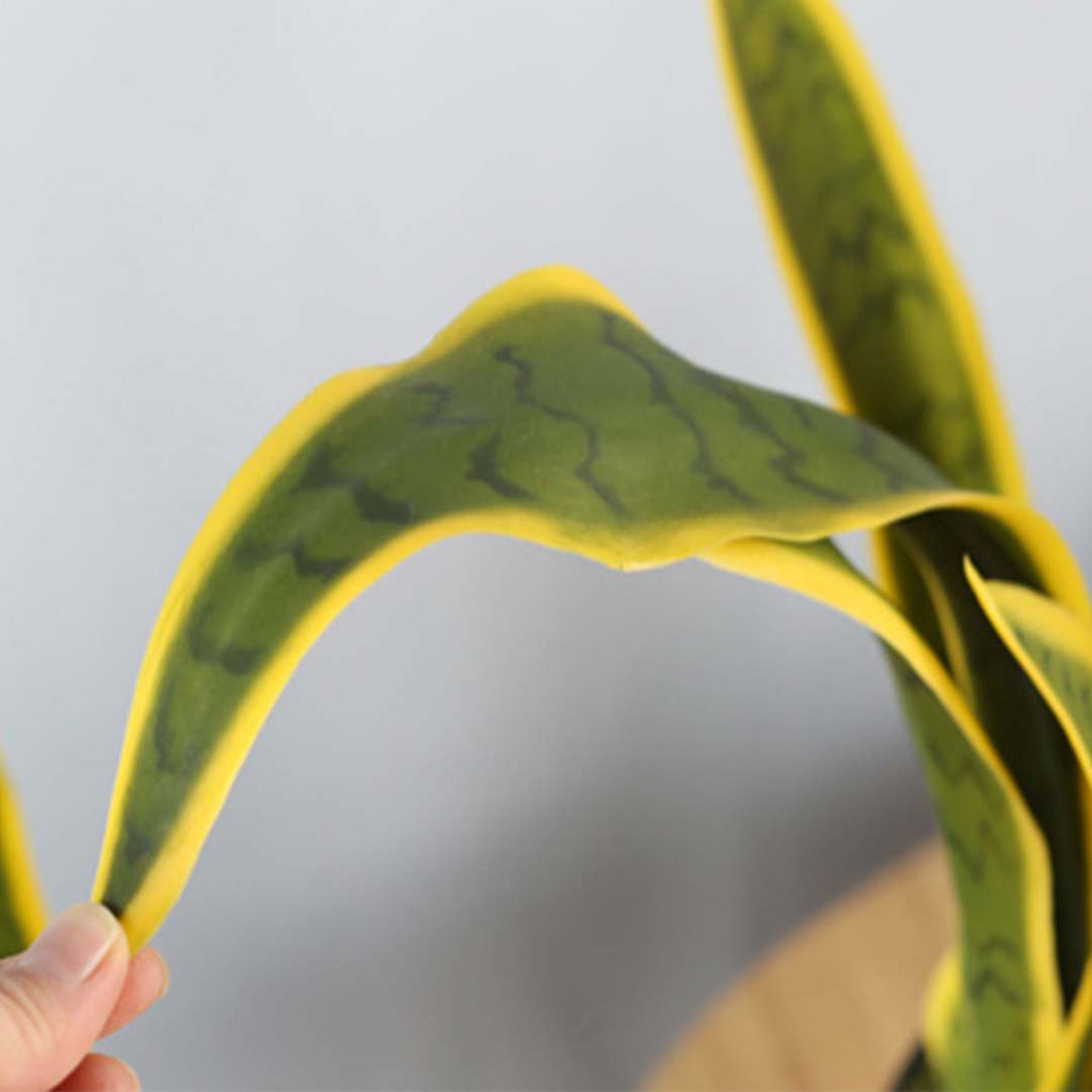NNEAGS 4X 50cm Artificial Indoor Yellow Edge Tiger Piran Fake Decoration Tree Flower Pot Plant-3