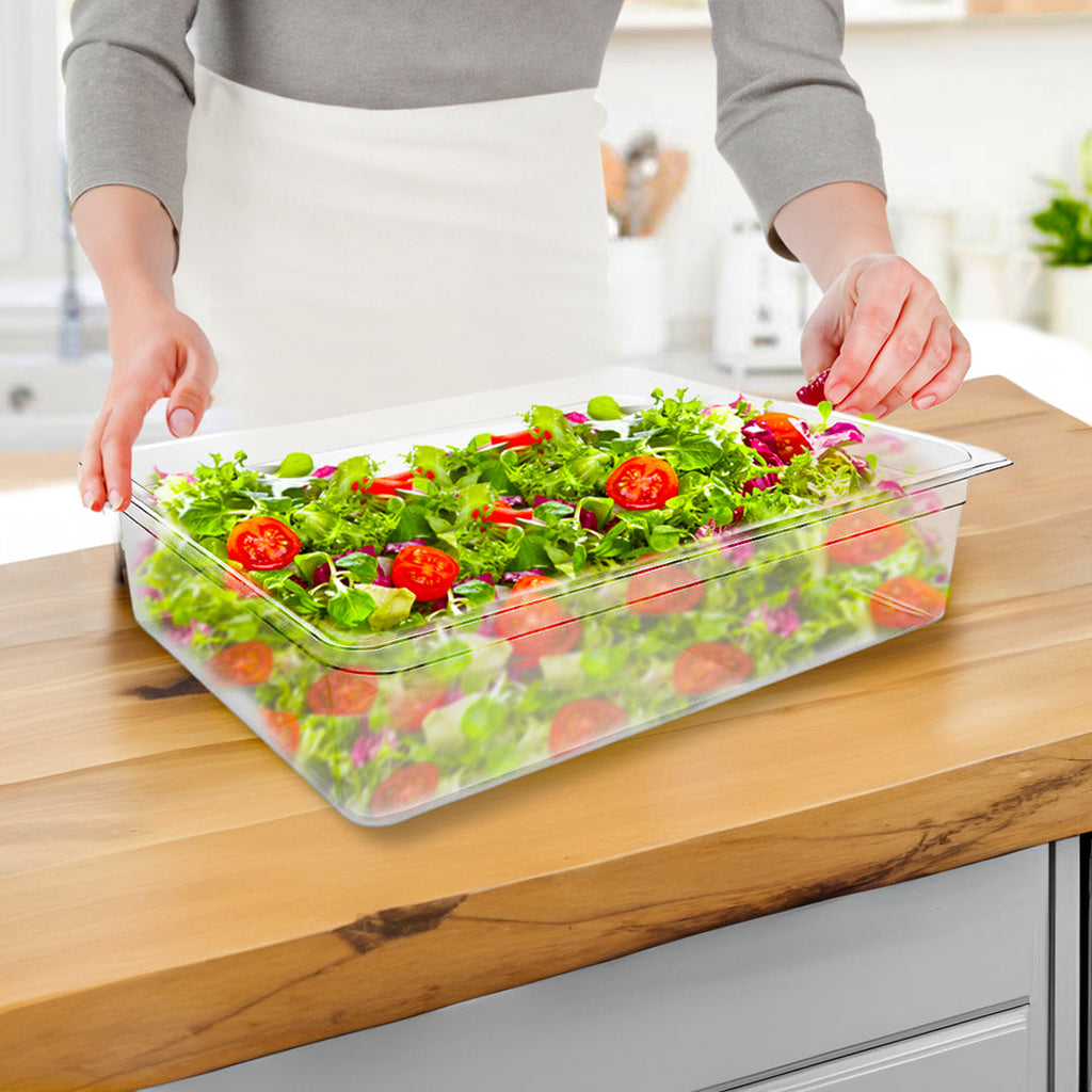 NNEAGS 150mm Clear Gastronorm GN Pan 1/1 Food Tray Storage Bundle of 4-3