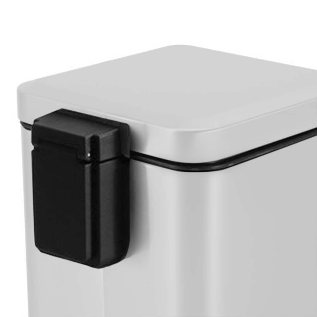 NNEAGS 2X Foot Pedal Stainless Steel Rubbish Recycling Garbage Waste Trash Bin Square 6L White-3
