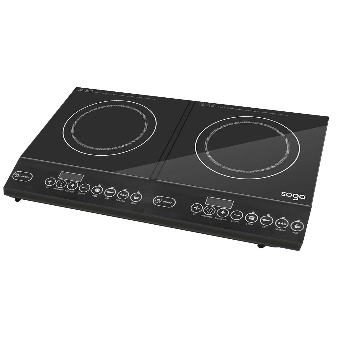 NNEAGS Cooktop Portable Induction LED Electric Double Duo Hot Plate Burners Cooktop Stove-3
