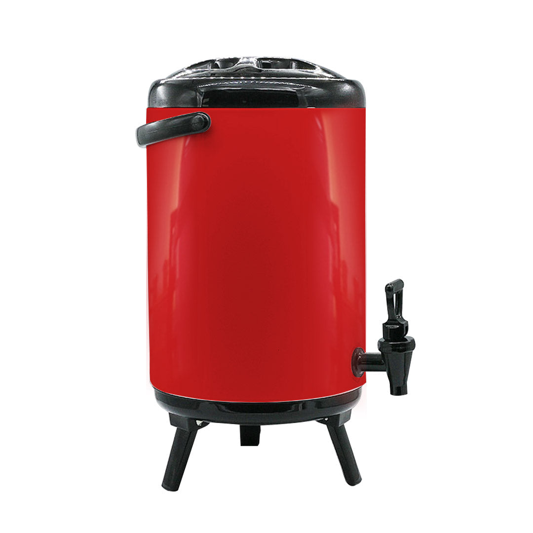 NNEAGS 2X 12L Stainless Steel Insulated Milk Tea Barrel Hot and Cold Beverage Dispenser Container with Faucet Red-3