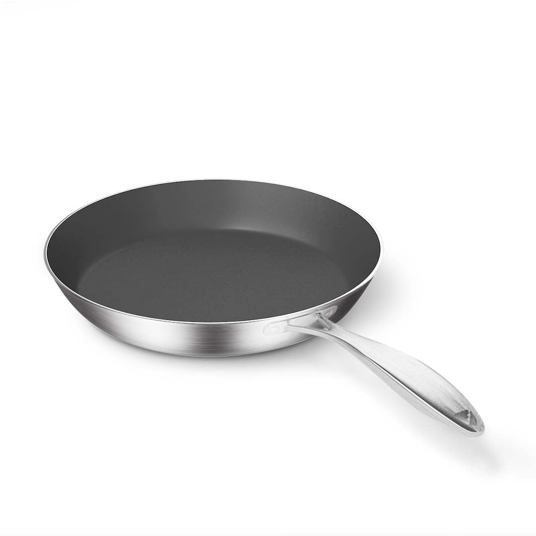 NNEAGS Stainless Steel Fry Pan 20cm 34cm Frying Pan Induction Non Stick Interior-3