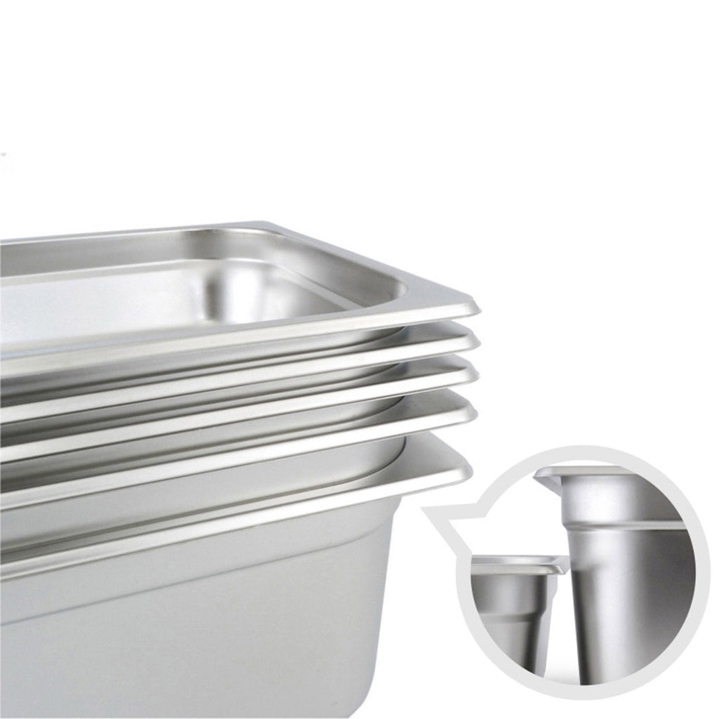 NNEAGS 4X GN Pan Full Size 1/1 GN Pan 4cm Deep Stainless Steel Tray-3