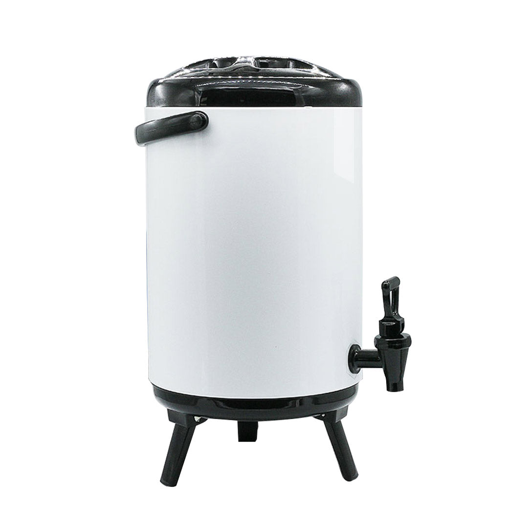 NNEAGS 2X 14L Stainless Steel Insulated Milk Tea Barrel Hot and Cold Beverage Dispenser Container with Faucet White-3