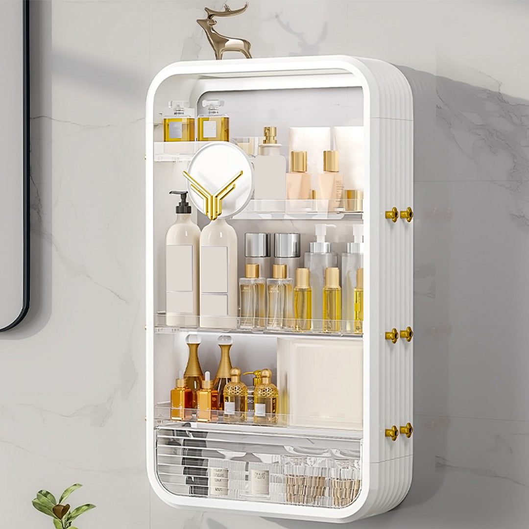 NNEAGS 2X White Multi Tier Cosmetic Storage Rack Bathroom Vanity Tray Display Stand Organiser-3