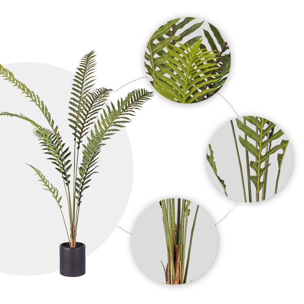 NNEAGS 210cm Artificial Green Rogue Hares Foot Fern Tree Fake Tropical Indoor Plant Home Office Decor-3