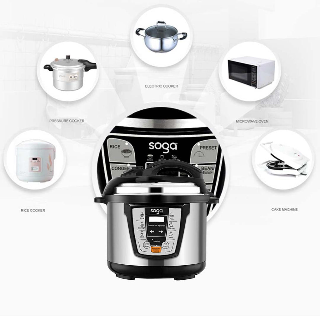 NNEAGS Electric Stainless Steel Pressure Cooker 12L 1600W Multicooker 16-3