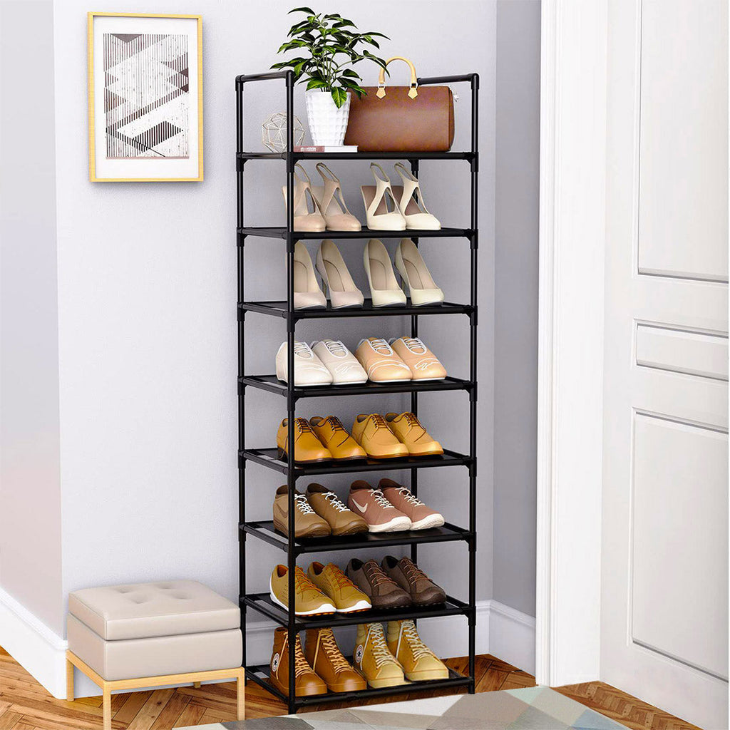 NNEAGS 2X 8 Tier Shoe Storage Shelf Space-Saving Caddy Rack Organiser with Handle-3