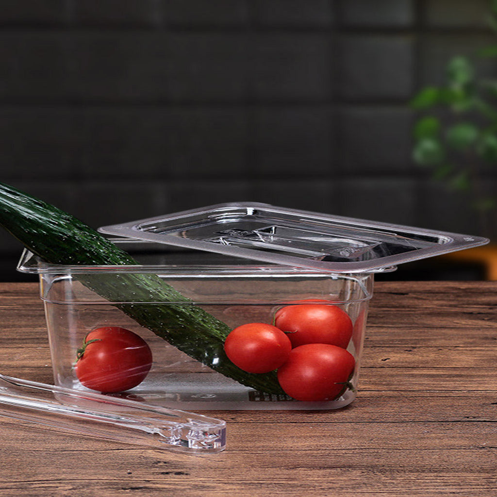 NNEAGS Clear Gastronorm 1/3 GN Lid Food Tray Top Cover Bundle of 6-3