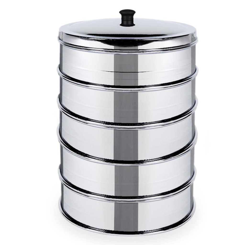 NNEAGS 2X 5 Tier Stainless Steel Steamers With Lid Work inside of Basket Pot Steamers 22cm-3