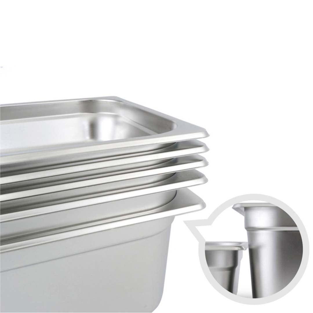 NNEAGS 2X GN Pan Full Size 1/1 GN Pan 20cm Deep Stainless Steel Tray With Lid-3